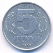 5 пфеннигов Германия (ГДР) 1968