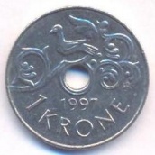 1 крона Норвегия 1997
